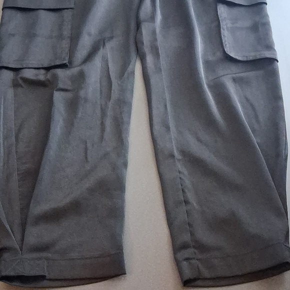 Rebecca Minkoff RM Black Satin Cargo Trousers Pants Small Petite - Picture 7 of 10